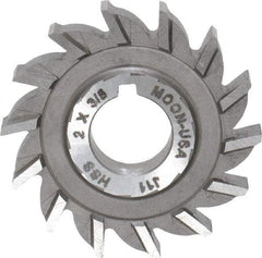 Made in USA - 2" Diam x 3/8" Width of Cut, 14 Teeth, High Speed Steel Side Milling Cutter - Straight Teeth, Uncoated - Americas Industrial Supply