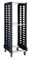 Rubbermaid - 175 Lb Capacity, 23-3/4" Wide x 28-3/4" Long x 67-7/8" High Pan & Tray Cart - 18 Shelf, Plastic, 2 Rigid/2 Swivel Casters - Americas Industrial Supply