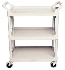 Rubbermaid - 200 Lb Capacity, 18-5/8" Wide x 33-5/8" Long x 37-3/4" High Standard Utility Cart - 3 Shelf, Plastic, Swivel Casters - Americas Industrial Supply