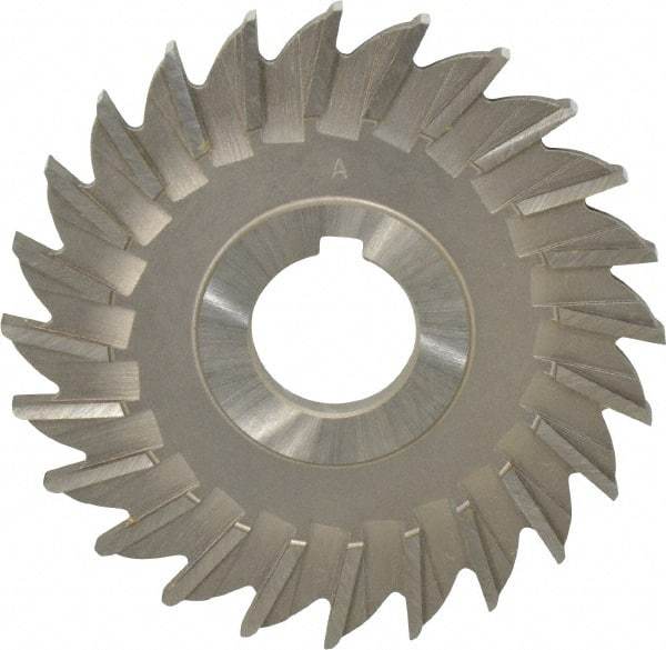 Made in USA - 4" Diam x 1/4" Width of Cut, 24 Teeth, High Speed Steel Side Milling Cutter - Straight Teeth, Uncoated - Americas Industrial Supply