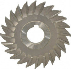 Made in USA - 4" Diam x 1/4" Width of Cut, 24 Teeth, High Speed Steel Side Milling Cutter - Straight Teeth, Uncoated - Americas Industrial Supply