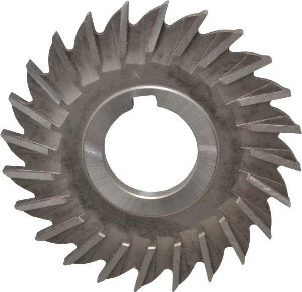 Made in USA - 4" Diam x 1/4" Width of Cut, 24 Teeth, High Speed Steel Side Milling Cutter - Straight Teeth, Uncoated - Americas Industrial Supply