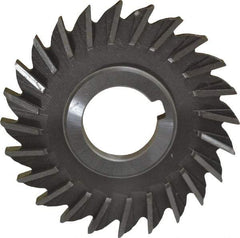 Made in USA - 4" Diam x 3/8" Width of Cut, 24 Teeth, High Speed Steel Side Milling Cutter - Straight Teeth, Uncoated - Americas Industrial Supply