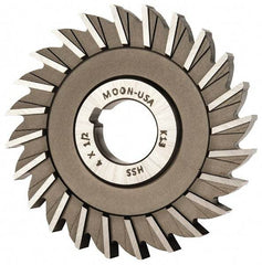 Made in USA - 4" Diam x 1/2" Width of Cut, 24 Teeth, High Speed Steel Side Milling Cutter - Straight Teeth, Uncoated - Americas Industrial Supply