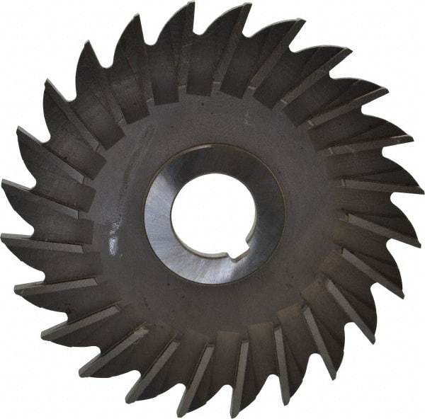 Made in USA - 5" Diam x 1/4" Width of Cut, 24 Teeth, High Speed Steel Side Milling Cutter - Straight Teeth, Uncoated - Americas Industrial Supply