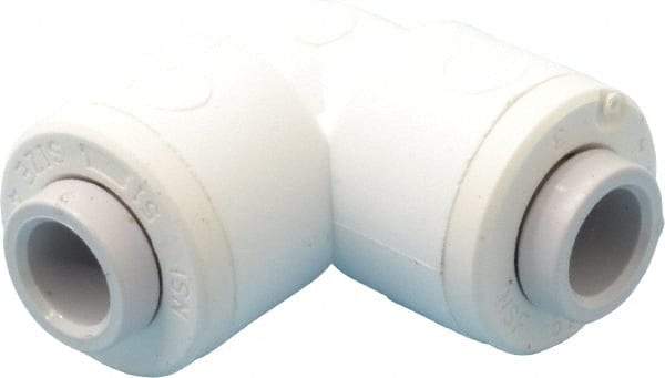 Parker - 1/4" Outside Diam, Polypropylene Push-to-Connect Tube Union Elbow - 150 Max psi, Tan - Americas Industrial Supply
