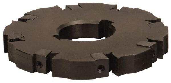 APT - Arbor Hole Connection, 3/8" Cutting Width, 3-9/16" Depth of Cut, 10" Cutter Diam, 2" Hole Diam, 20 Tooth Indexable Slotting Cutter - SM10 Toolholder, CTA 2 Insert, Neutral Cutting Direction - Americas Industrial Supply