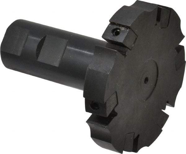 APT - Shank Connection, 3/8" Cutting Width, 15/16" Depth of Cut, 3" Cutter Diam, 6 Tooth Indexable Slotting Cutter - 1" Shank Diam, SM36 Toolholder, CTA 2 Insert, Right Hand Cutting Direction - Americas Industrial Supply