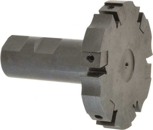 APT - Shank Connection, 0.485" Cutting Width, 15/16" Depth of Cut, 3" Cutter Diam, 6 Tooth Indexable Slotting Cutter - 1" Shank Diam, SM36 Toolholder, CTA 4 Insert, Right Hand Cutting Direction - Americas Industrial Supply