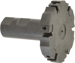 APT - Shank Connection, 0.485" Cutting Width, 15/16" Depth of Cut, 3" Cutter Diam, 6 Tooth Indexable Slotting Cutter - 1" Shank Diam, SM36 Toolholder, CTA 4 Insert, Right Hand Cutting Direction - Americas Industrial Supply