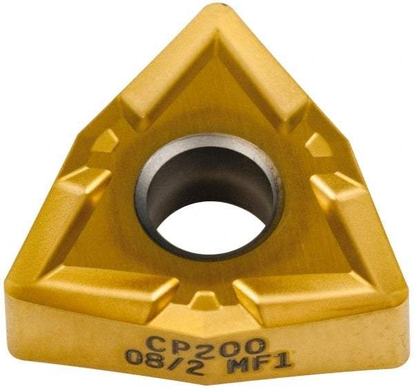 Seco - WNMP432 MF1 Grade CP200 Carbide Turning Insert - TiAlN/TiN Finish, 80° Trigon, 1/2" Inscr Circle, 3/16" Thick, 1/32" Corner Radius - Americas Industrial Supply
