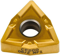 Seco - WNMP432 MF1 Grade CP200 Carbide Turning Insert - TiAlN/TiN Finish, 80° Trigon, 1/2" Inscr Circle, 3/16" Thick, 1/32" Corner Radius - Americas Industrial Supply