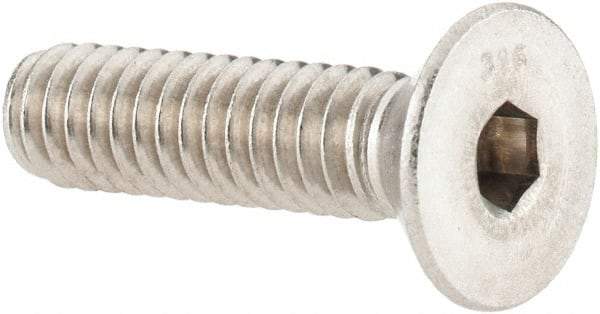 Value Collection - 1/4-20 UNC Hex Socket Drive, 82° Flat Screw - Grade 316 Stainless Steel, 1" OAL - Americas Industrial Supply