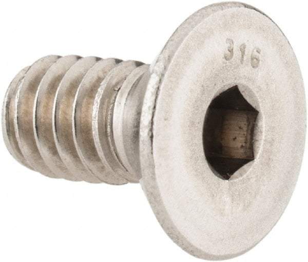 Value Collection - 1/4-20 UNC Hex Socket Drive, 82° Flat Screw - Grade 316 Stainless Steel, 1/2" OAL - Americas Industrial Supply