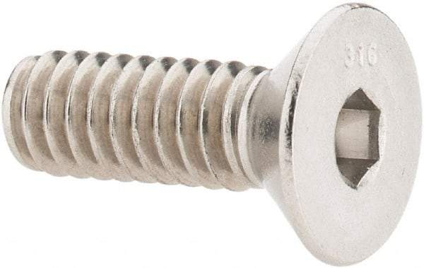 Value Collection - 1/4-20 UNC Hex Socket Drive, 82° Flat Screw - Grade 316 Stainless Steel, 3/4" OAL - Americas Industrial Supply