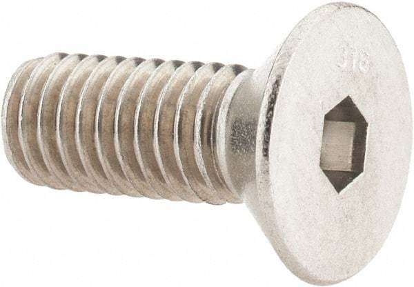 Value Collection - 3/8-16 UNC Hex Socket Drive, 82° Flat Screw - Grade 316 Stainless Steel, 1" OAL - Americas Industrial Supply