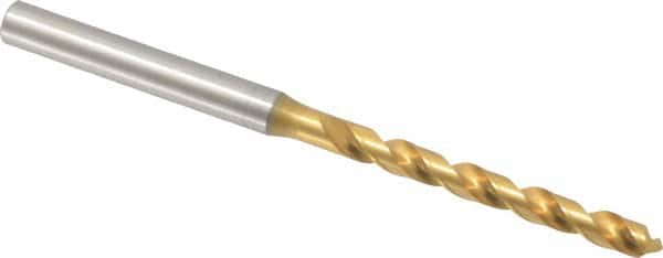 OSG - #14 120° Vanadium High Speed Steel Jobber Drill - TiN Finish, Right Hand Cut, Spiral Flute, Straight Shank, 91mm OAL, Standard Point - Americas Industrial Supply