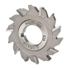 Made in USA - 2-1/8" Diam x 1/4" Width of Cut, 14 Teeth, High Speed Steel Side Milling Cutter - Staggered Teeth, Uncoated - Americas Industrial Supply