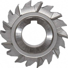 Made in USA - 2-3/4" Diam x 3/8" Width of Cut, 18 Teeth, High Speed Steel Side Milling Cutter - Staggered Teeth, Uncoated - Americas Industrial Supply