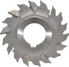 Made in USA - 3" Diam x 3/16" Width of Cut, 18 Teeth, High Speed Steel Side Milling Cutter - Staggered Teeth, Uncoated - Americas Industrial Supply