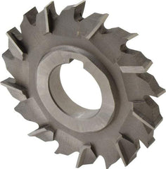Made in USA - 3" Diam x 3/8" Width of Cut, 18 Teeth, High Speed Steel Side Milling Cutter - Staggered Teeth, Uncoated - Americas Industrial Supply