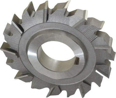 Made in USA - 3" Diam x 1/2" Width of Cut, 18 Teeth, High Speed Steel Side Milling Cutter - Staggered Teeth, Uncoated - Americas Industrial Supply