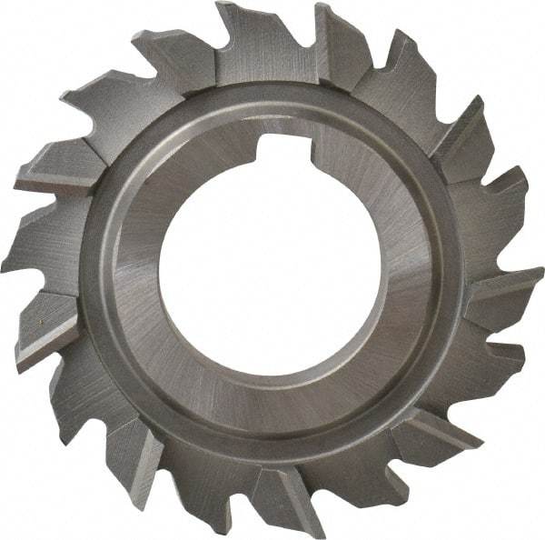 Made in USA - 3" Diam x 1/2" Width of Cut, 18 Teeth, High Speed Steel Side Milling Cutter - Staggered Teeth, Uncoated - Americas Industrial Supply