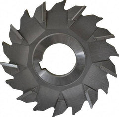 Made in USA - 3-1/2" Diam x 1/4" Width of Cut, 18 Teeth, High Speed Steel Side Milling Cutter - Staggered Teeth, Uncoated - Americas Industrial Supply