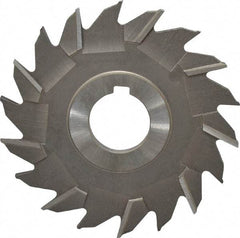 Made in USA - 4" Diam x 3/16" Width of Cut, 18 Teeth, High Speed Steel Side Milling Cutter - Staggered Teeth, Uncoated - Americas Industrial Supply