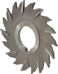 Made in USA - 4" Diam x 3/16" Width of Cut, 18 Teeth, High Speed Steel Side Milling Cutter - Staggered Teeth, Uncoated - Americas Industrial Supply