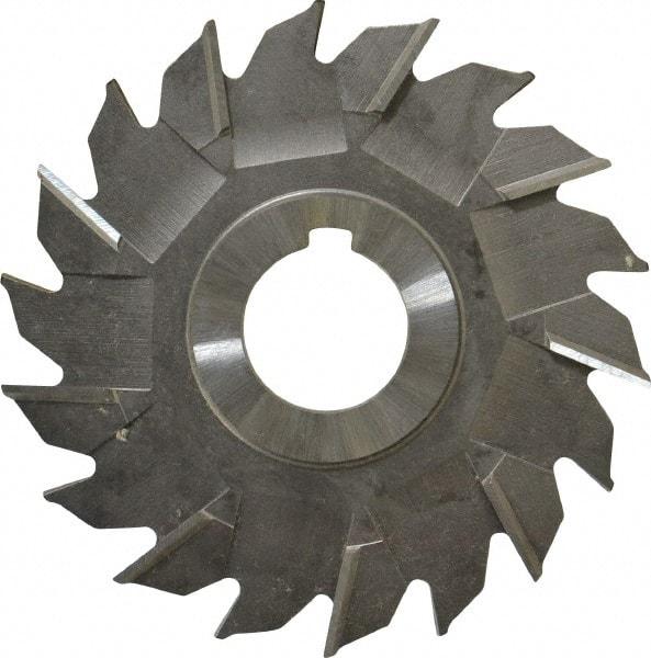 Made in USA - 4" Diam x 1/4" Width of Cut, 18 Teeth, High Speed Steel Side Milling Cutter - Staggered Teeth, Uncoated - Americas Industrial Supply