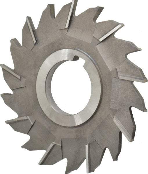 Made in USA - 4" Diam x 1/4" Width of Cut, 18 Teeth, High Speed Steel Side Milling Cutter - Staggered Teeth, Uncoated - Americas Industrial Supply