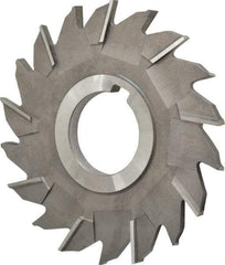 Made in USA - 4" Diam x 1/4" Width of Cut, 18 Teeth, High Speed Steel Side Milling Cutter - Staggered Teeth, Uncoated - Americas Industrial Supply