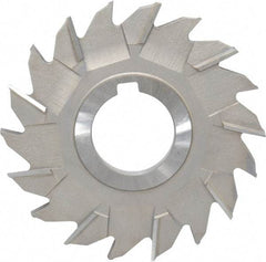 Made in USA - 4" Diam x 9/32" Width of Cut, 18 Teeth, High Speed Steel Side Milling Cutter - Staggered Teeth, Uncoated - Americas Industrial Supply
