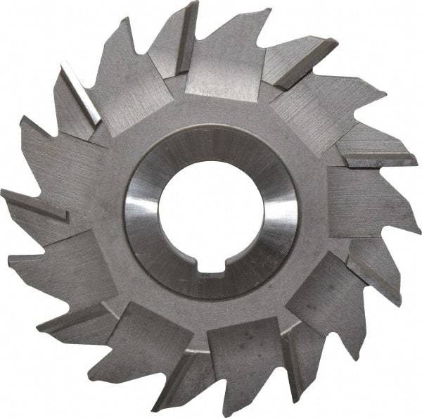 Made in USA - 4" Diam x 5/16" Width of Cut, 18 Teeth, High Speed Steel Side Milling Cutter - Staggered Teeth, Uncoated - Americas Industrial Supply