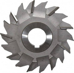 Made in USA - 4" Diam x 5/16" Width of Cut, 18 Teeth, High Speed Steel Side Milling Cutter - Staggered Teeth, Uncoated - Americas Industrial Supply