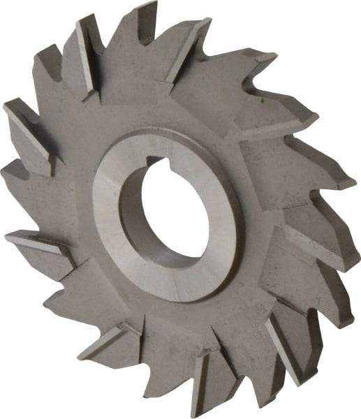 Made in USA - 4" Diam x 3/8" Width of Cut, 18 Teeth, High Speed Steel Side Milling Cutter - Staggered Teeth, Uncoated - Americas Industrial Supply