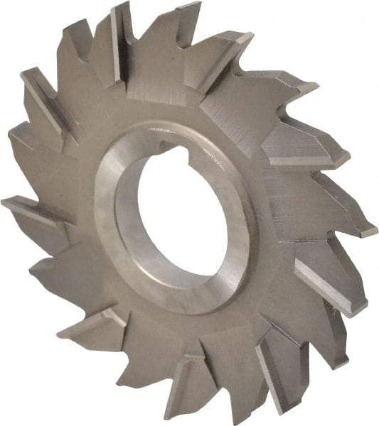 Made in USA - 4" Diam x 3/8" Width of Cut, 18 Teeth, High Speed Steel Side Milling Cutter - Staggered Teeth, Uncoated - Americas Industrial Supply