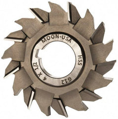 Made in USA - 4" Diam x 1/2" Width of Cut, 18 Teeth, High Speed Steel Side Milling Cutter - Staggered Teeth, Uncoated - Americas Industrial Supply