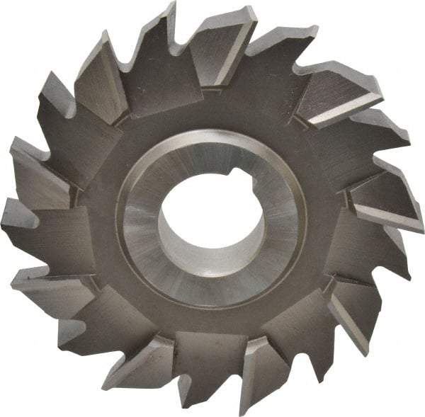 Made in USA - 4" Diam x 3/4" Width of Cut, 18 Teeth, High Speed Steel Side Milling Cutter - Staggered Teeth, Uncoated - Americas Industrial Supply