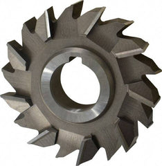 Made in USA - 4" Diam x 3/4" Width of Cut, 18 Teeth, High Speed Steel Side Milling Cutter - Staggered Teeth, Uncoated - Americas Industrial Supply