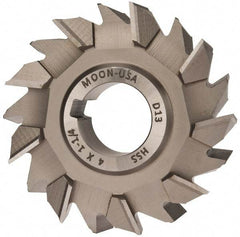 Made in USA - 4" Diam x 1-1/4" Width of Cut, 18 Teeth, High Speed Steel Side Milling Cutter - Staggered Teeth, Uncoated - Americas Industrial Supply