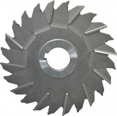 Made in USA - 5" Diam x 1/4" Width of Cut, 24 Teeth, High Speed Steel Side Milling Cutter - Staggered Teeth, Uncoated - Americas Industrial Supply