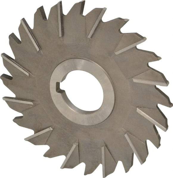 Made in USA - 5" Diam x 1/4" Width of Cut, 24 Teeth, High Speed Steel Side Milling Cutter - Staggered Teeth, Uncoated - Americas Industrial Supply