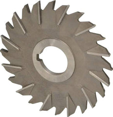 Made in USA - 5" Diam x 1/4" Width of Cut, 24 Teeth, High Speed Steel Side Milling Cutter - Staggered Teeth, Uncoated - Americas Industrial Supply