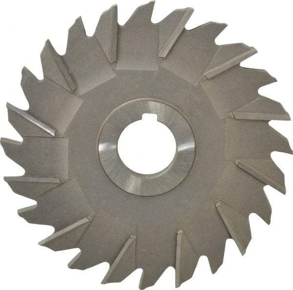 Made in USA - 5" Diam x 5/16" Width of Cut, 24 Teeth, High Speed Steel Side Milling Cutter - Staggered Teeth, Uncoated - Americas Industrial Supply