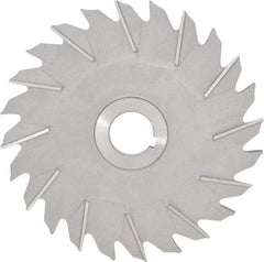 Made in USA - 6" Diam x 1/4" Width of Cut, 24 Teeth, High Speed Steel Side Milling Cutter - Staggered Teeth, Uncoated - Americas Industrial Supply