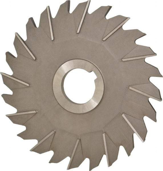 Made in USA - 6" Diam x 1/4" Width of Cut, 24 Teeth, High Speed Steel Side Milling Cutter - Staggered Teeth, Uncoated - Americas Industrial Supply