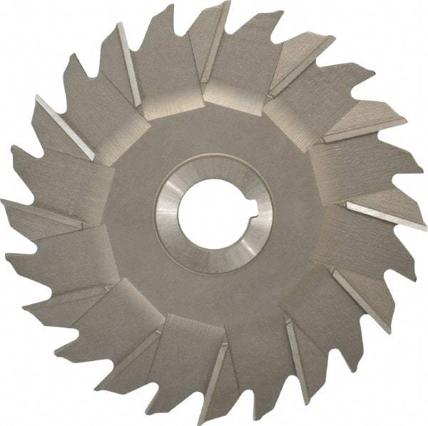 Made in USA - 6" Diam x 5/16" Width of Cut, 24 Teeth, High Speed Steel Side Milling Cutter - Staggered Teeth, Uncoated - Americas Industrial Supply