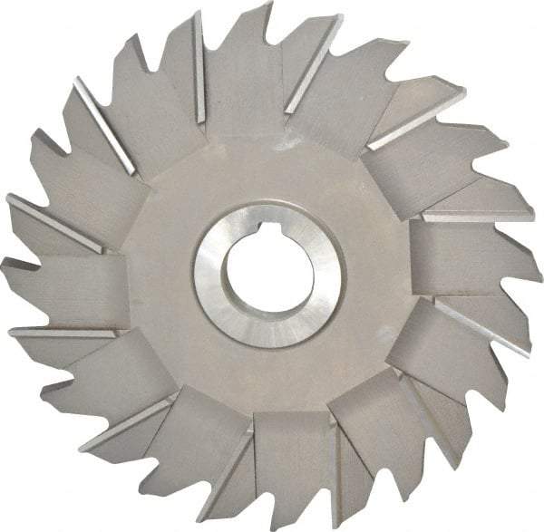 Made in USA - 6" Diam x 3/8" Width of Cut, 24 Teeth, High Speed Steel Side Milling Cutter - Staggered Teeth, Uncoated - Americas Industrial Supply